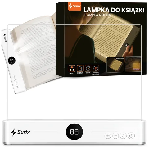 Biała lampka LED z klipsem – akumulatorowa