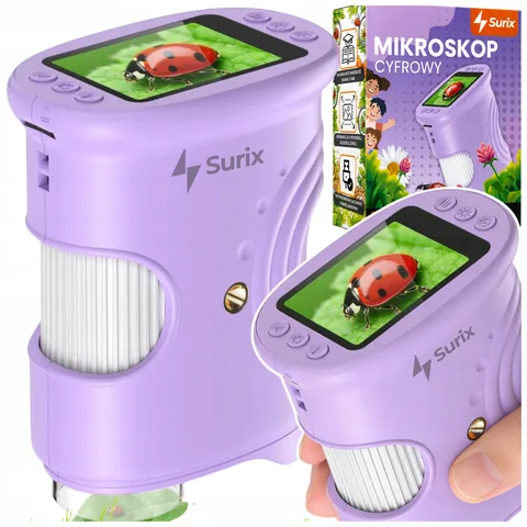 Surix – fioletowy mikroskop cyfrowy 1000x dla dzieci