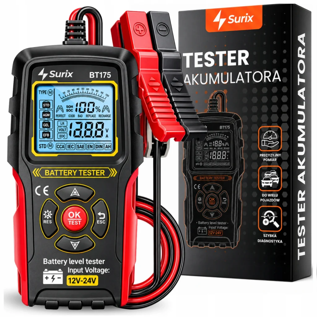 Tester akumulatora 12V/24V Surix BT175